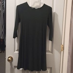 Low Back Olive Green Dress